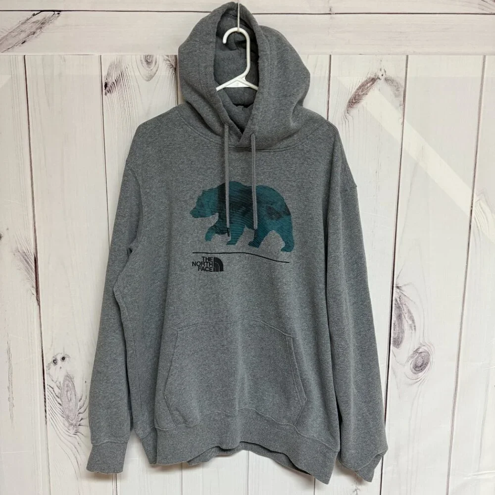 The North Face Men’s‎ Bear Graphic Hoodie XL Heather Gray EUC
